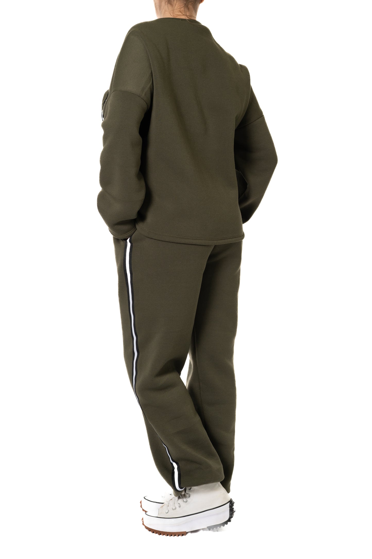 Σετ φόρμα-φούτερ με ρίγα oversized